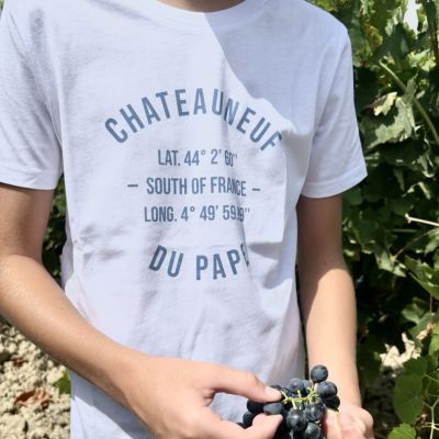 Chateauneuf du Pape Children's T-shirt with blue GPS point