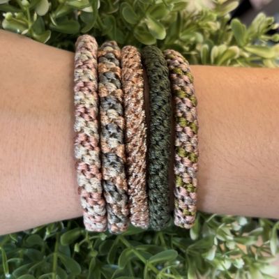 composition of KKNEKKI scrunchies in bracelets