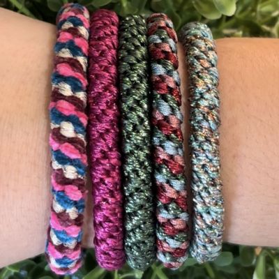 composition of KKNEKKI scrunchies in bracelets