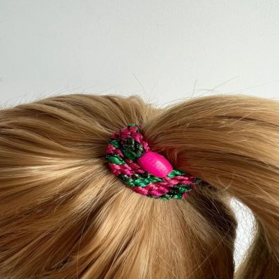 KKNEKKI hair elastic - Green Fuchsia Glitter