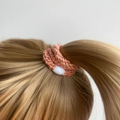 KKNEKKI hair elastic - Peach Glitter