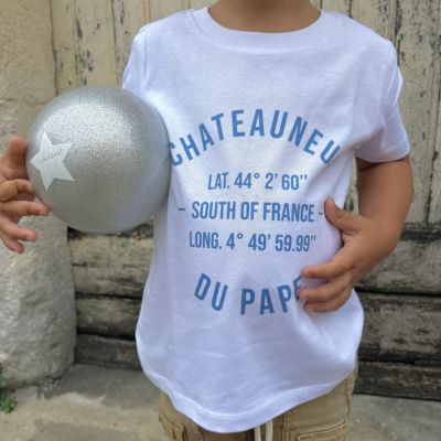 Chateauneuf du Pape Children's T-shirt with blue GPS point