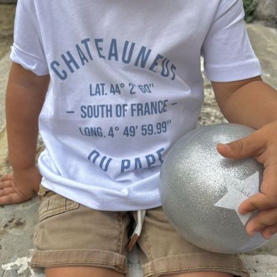 Chateauneuf du Pape Children's T-shirt with blue GPS point