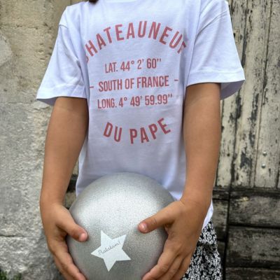 Chateauneuf du Pape Children's T-shirt with pink GPS point