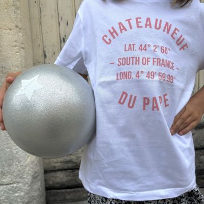 Chateauneuf du Pape Children's T-shirt with pink GPS point