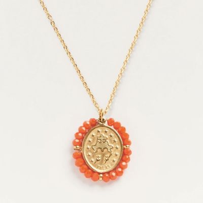 Santa Rita lucky charm medal necklace