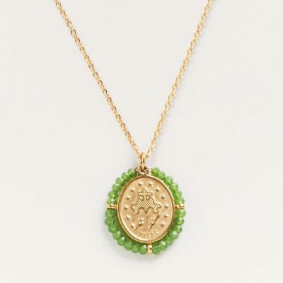 Santa Rita lucky charm medal necklace