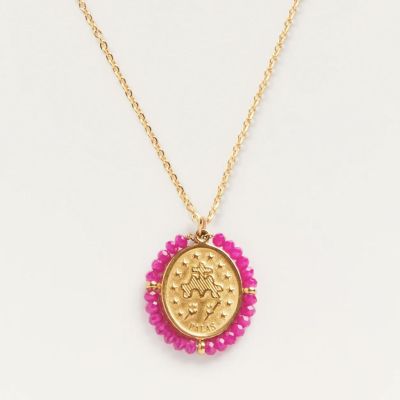 Santa Rita lucky charm medal necklace