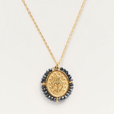 Santa Rita lucky charm medal necklace