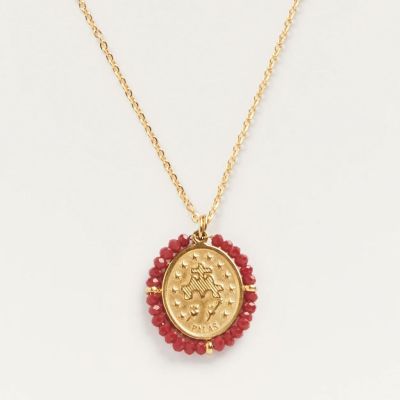 Santa Rita lucky charm medal necklace