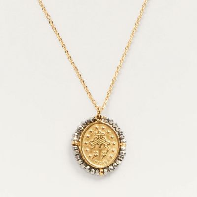 Santa Rita lucky charm medal necklace /verso