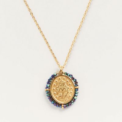 Santa Rita lucky charm medal necklace