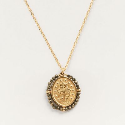 Santa Rita lucky charm medal necklace