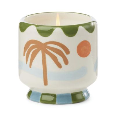 A Dopo Ceramic Candle "Palm" hand painted