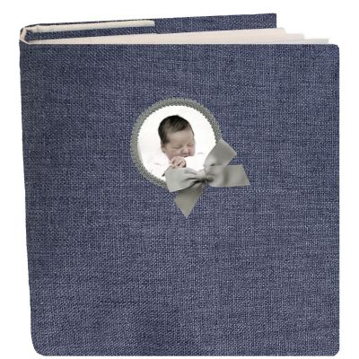 Customized woven jean Photo Album with a photo