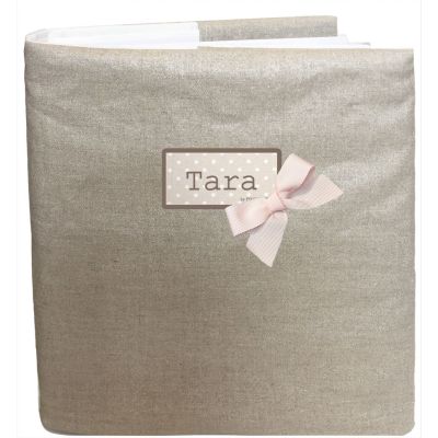 Custom glossy linen photo album with a name