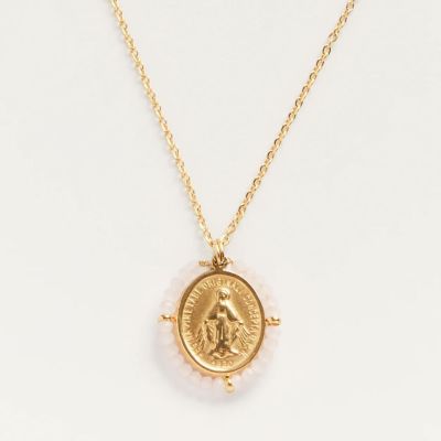 Children's necklace with lucky Madonna medal in stainless steel