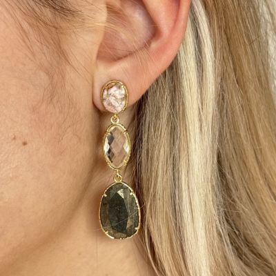 Rosy stone earrings