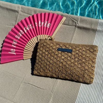 raffia pouch - sun