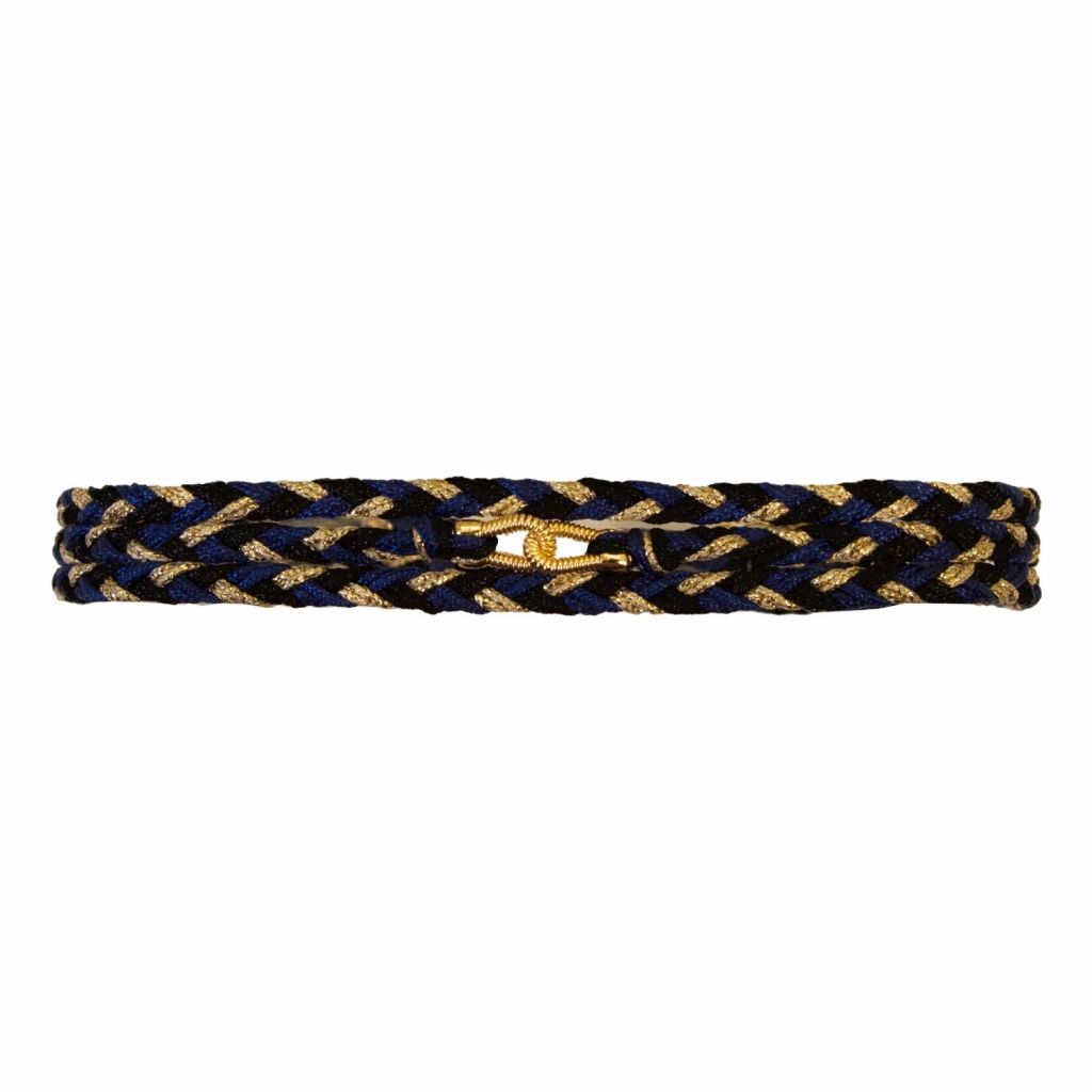 Sing A Song bracelet 3 turns in bass cord - black and navy